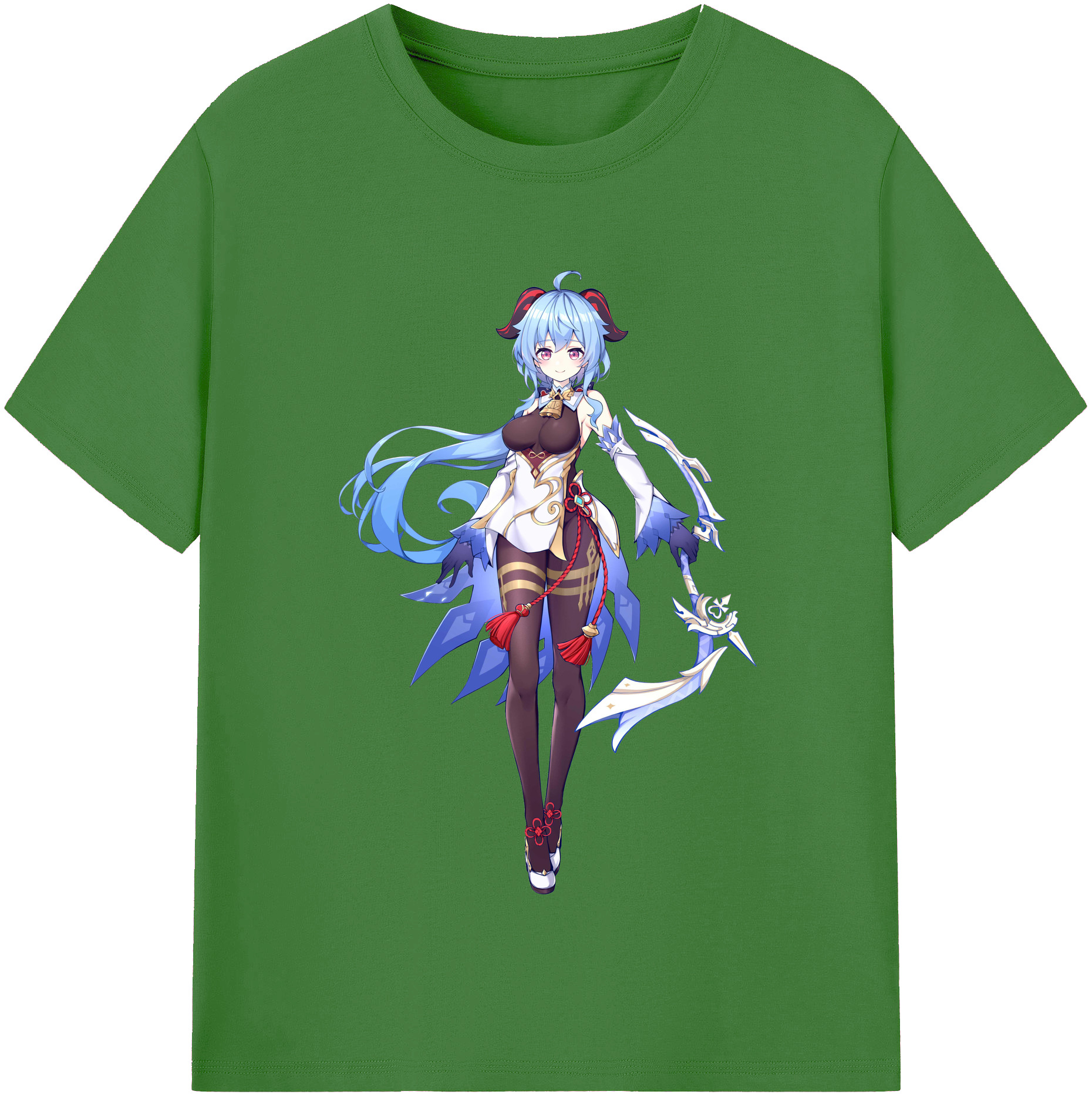 げんし神 甘雨 かんう genshin Ganyu レディースカジュアルプリントTシャツ（綿100％）